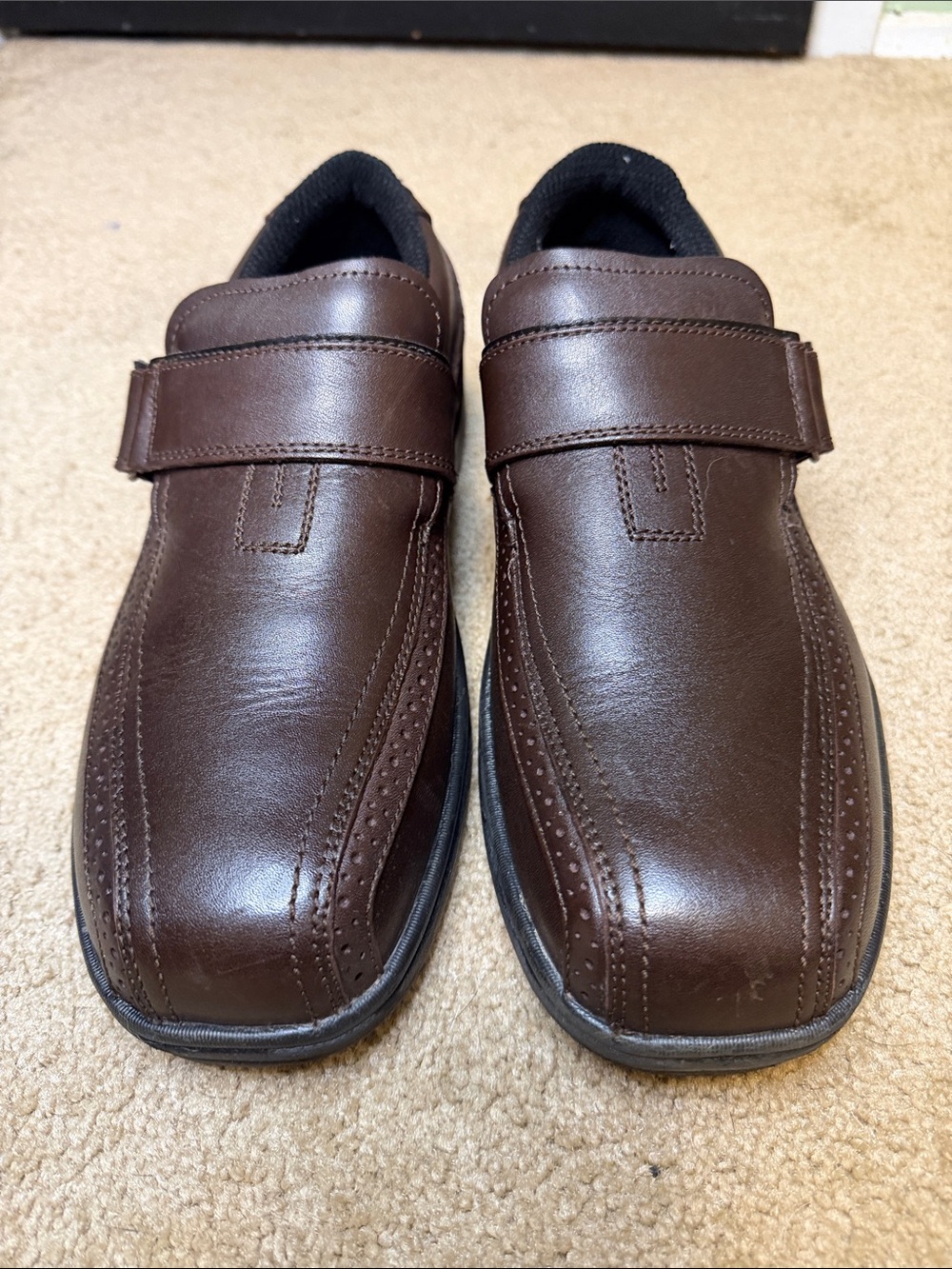 Orthofeet Lincoln Center 587 Men's Brown Leather Strap Shoes Size 11 D Medium